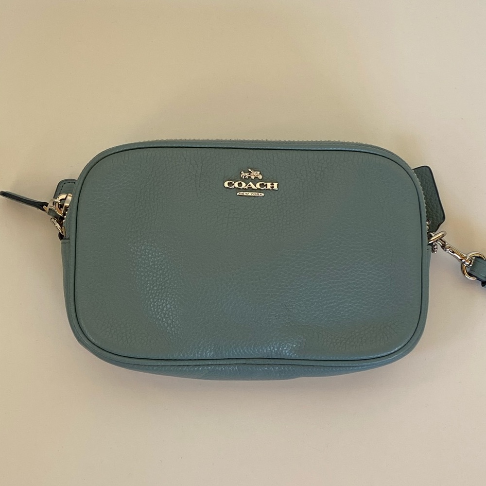 Coach Pebbled Leather Double Zip Crossbody